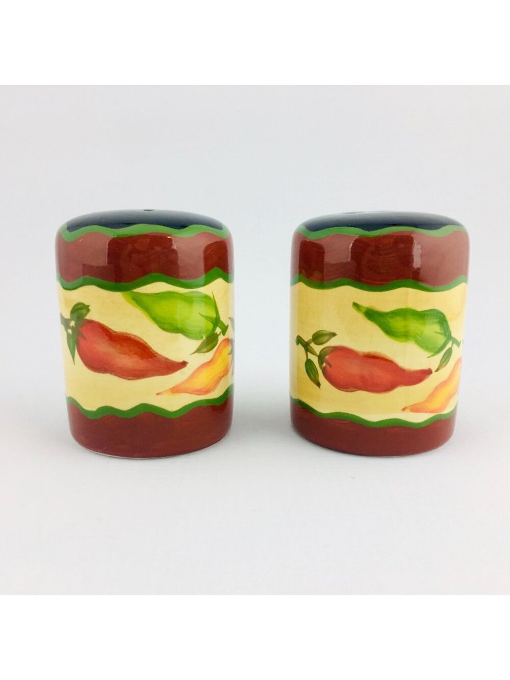 THE MAIN INGREDIENTS Southwestern Chili Peppers Stoneware Salt Pepper Shaker Set